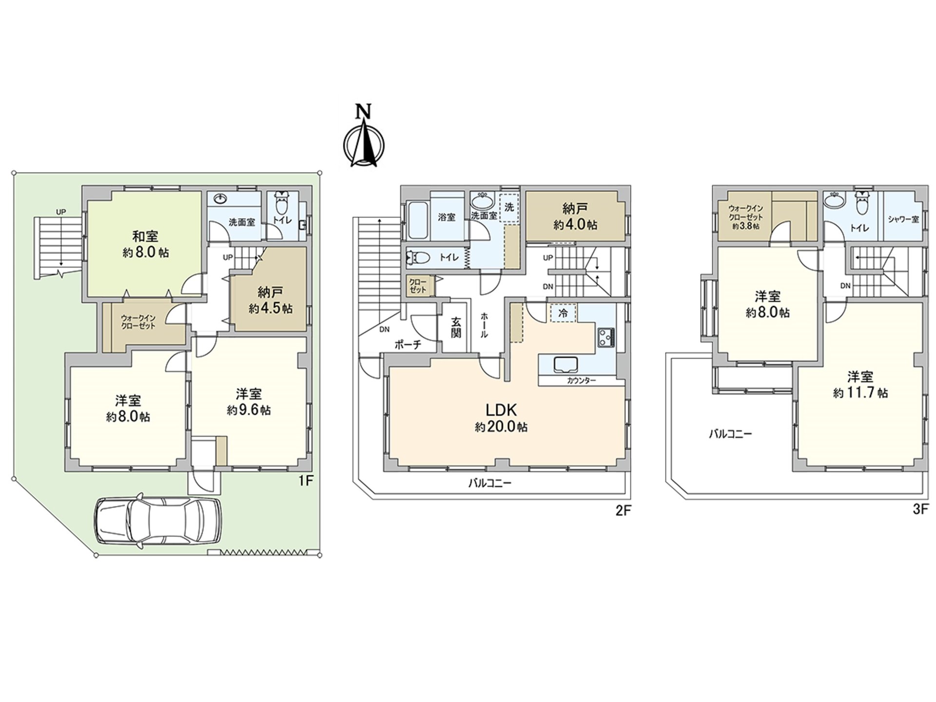 It is Plan of the 3-story bldg. of one garage space (size restrictions available).
