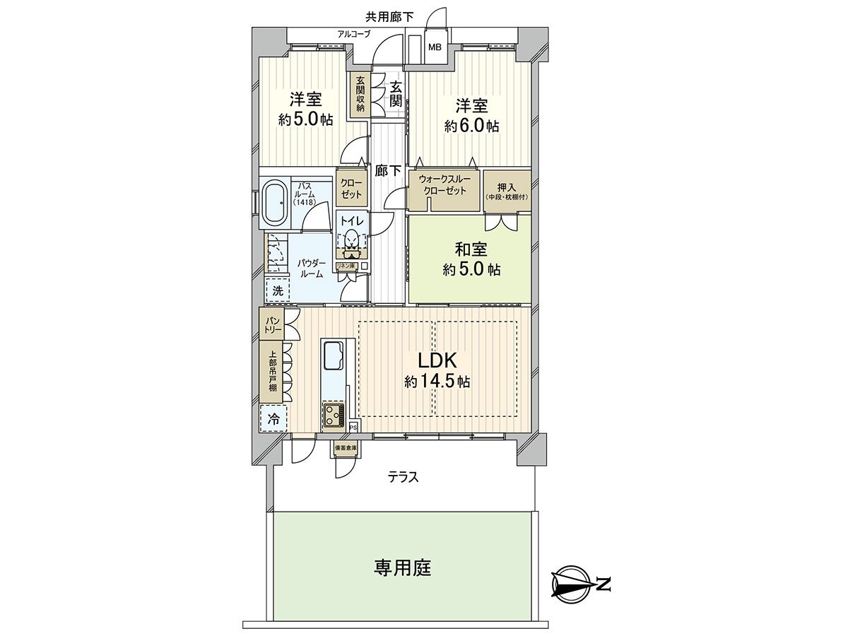 Exclusive area: 71.79 square meters of Plan: 3LDK