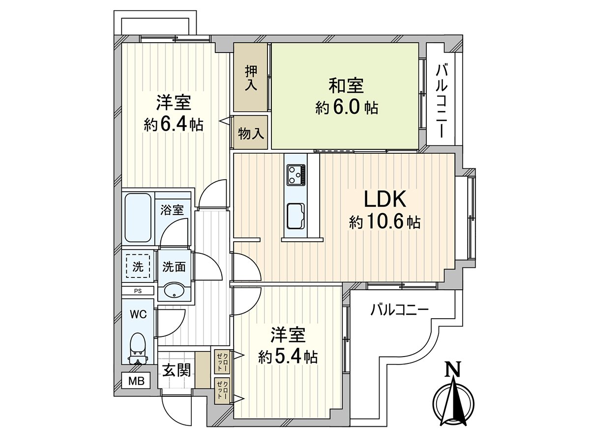 It is 3LDK with the all rooms storing.