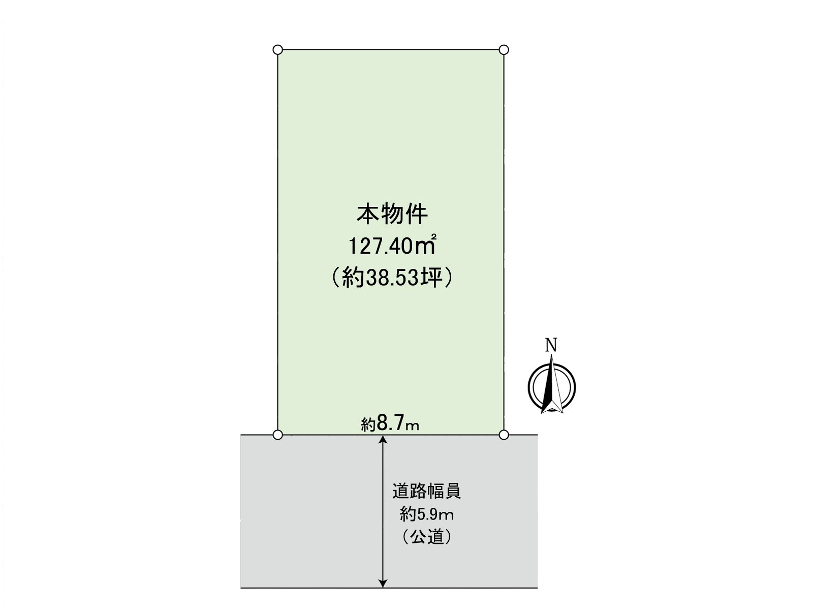 127.40平米(约38.53坪)的整形地