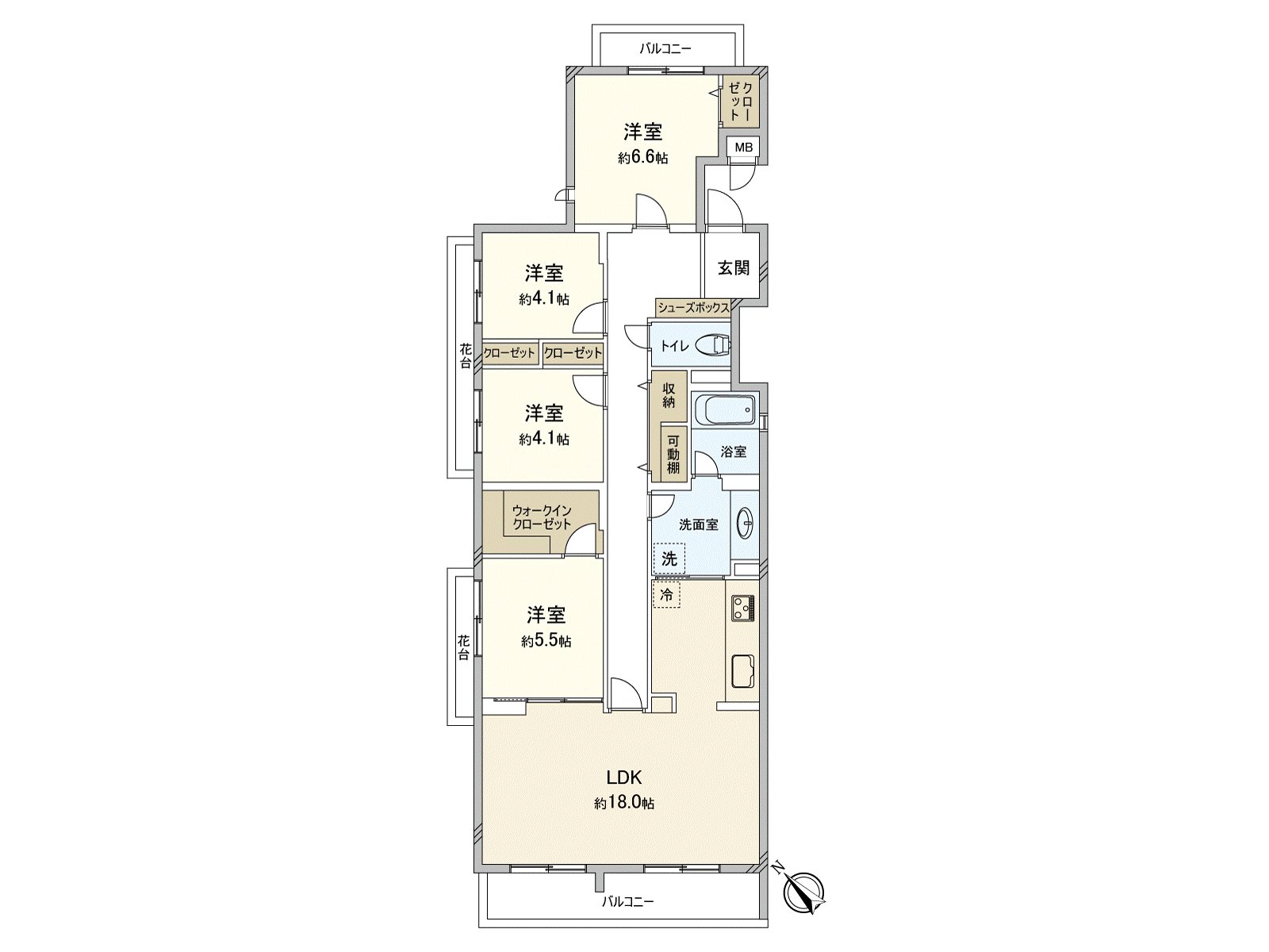4LDK type of 101.87 square meters