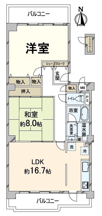 是兩面陽台付住戸♪