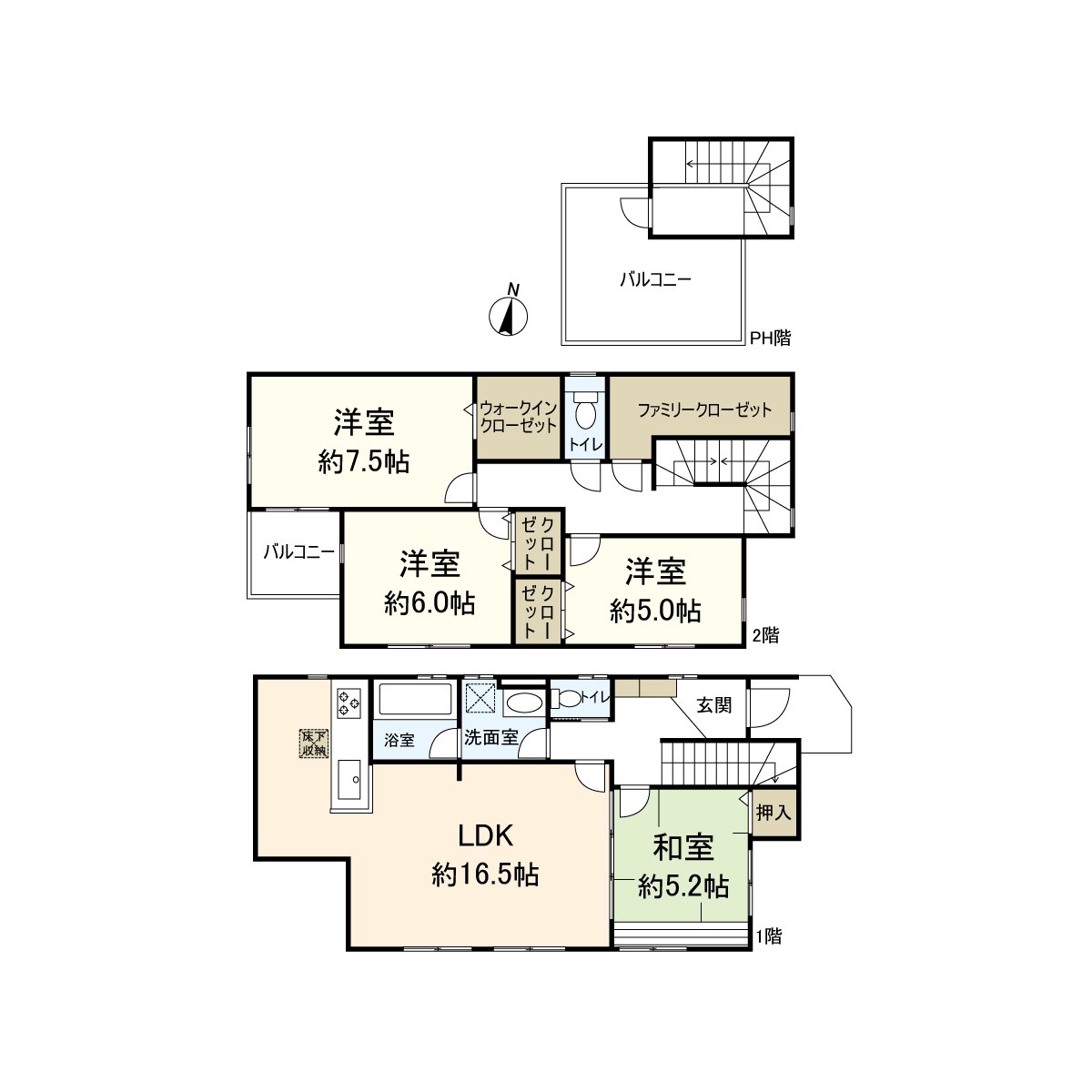 About 112.19 square meters of Total floor area, Plan of 4LDK.