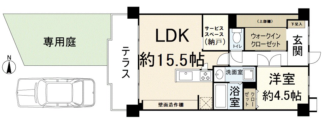 Exclusive area 56.56 square meters ･ 1SLDK