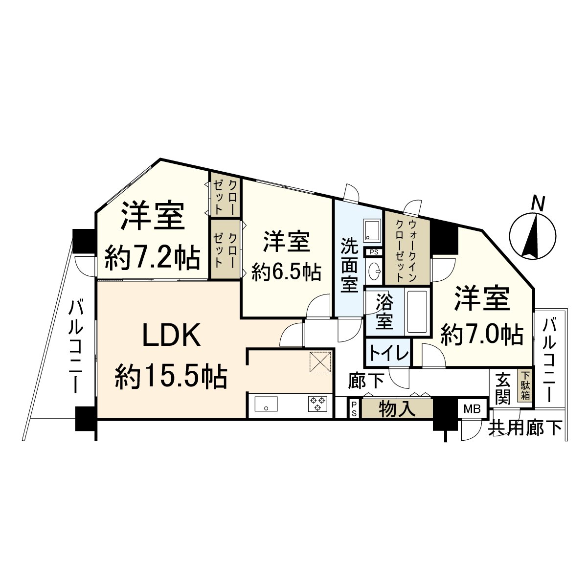 Total floor area: 83.56 square meters, 3LDK.