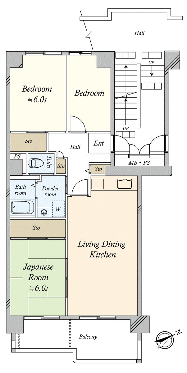 [floor plan] It is 5th floor part Southeast Orientation, a 3LDK dwelling unit of 65.40 square meters. There is an indoor remodeling history in February, 2024.