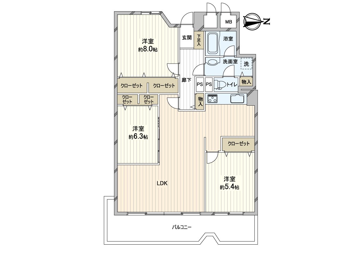 实际使用面积98.56平米/3LDK