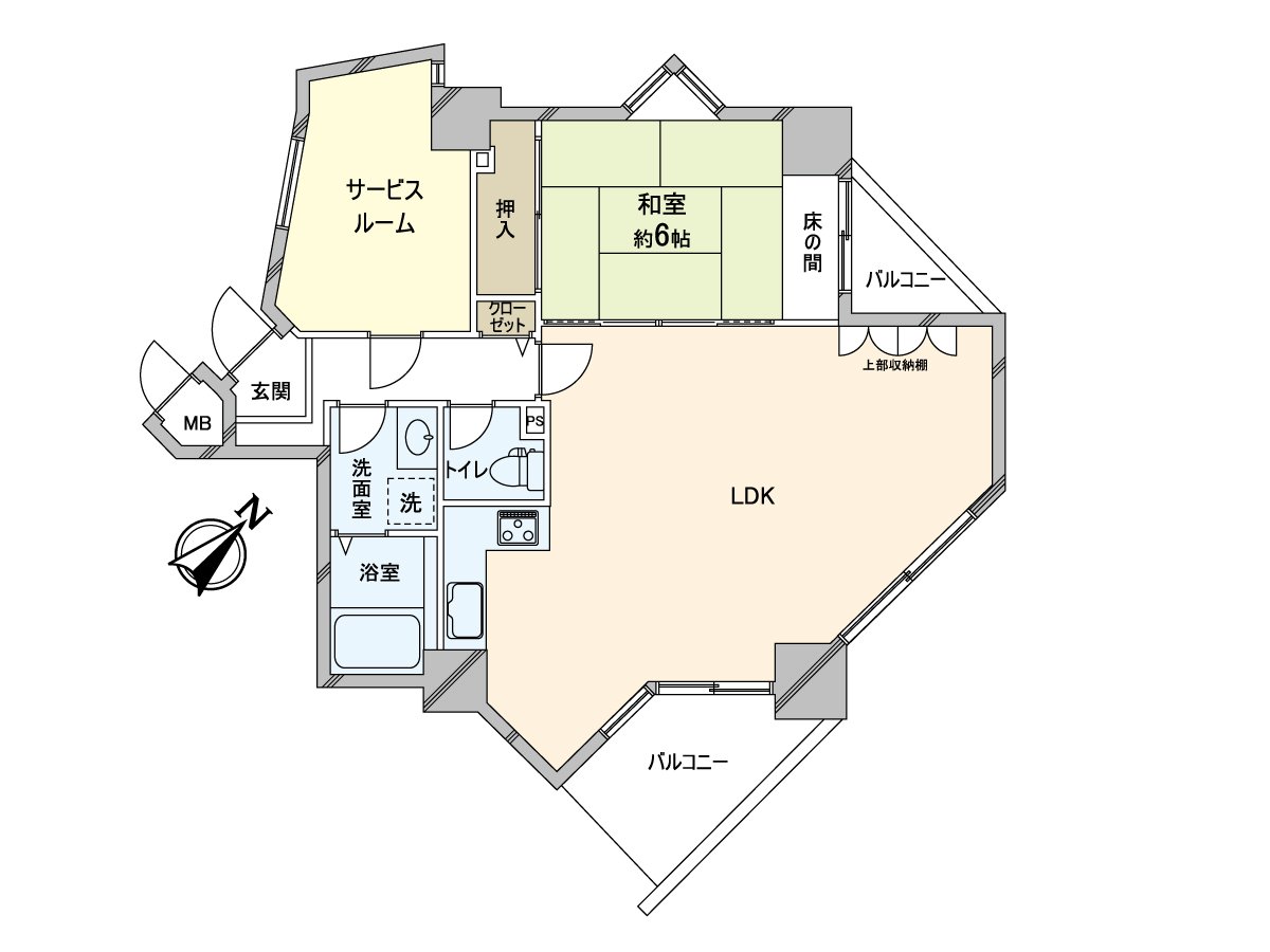 Exclusive area: Plan of 65.17 square meters of 1SLDK