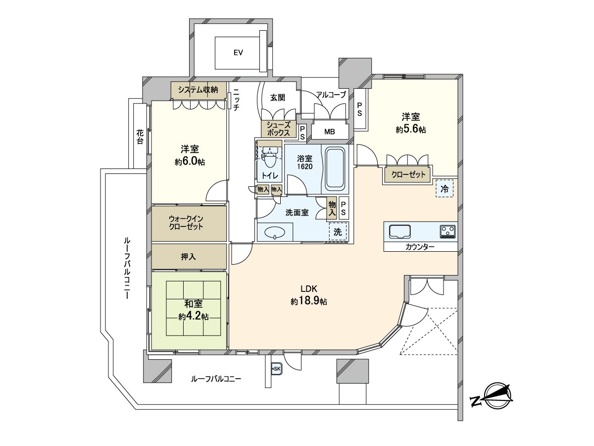 89.19平米、3LDK的房型