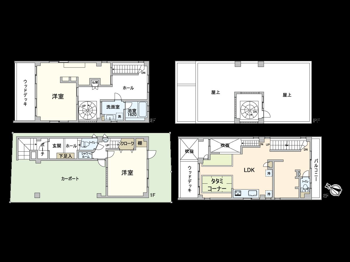 Properties with the roof roof of floor plan 2LDK