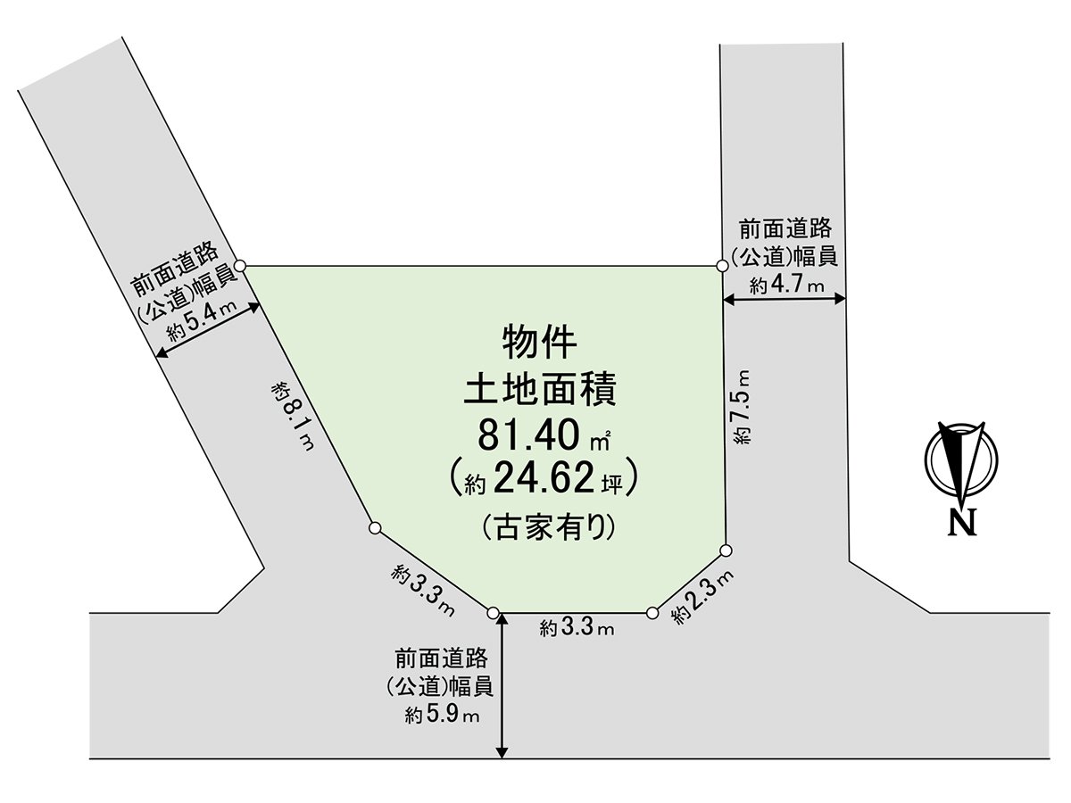 Land area: 81.40 square meters (about 24.62 tsubo)