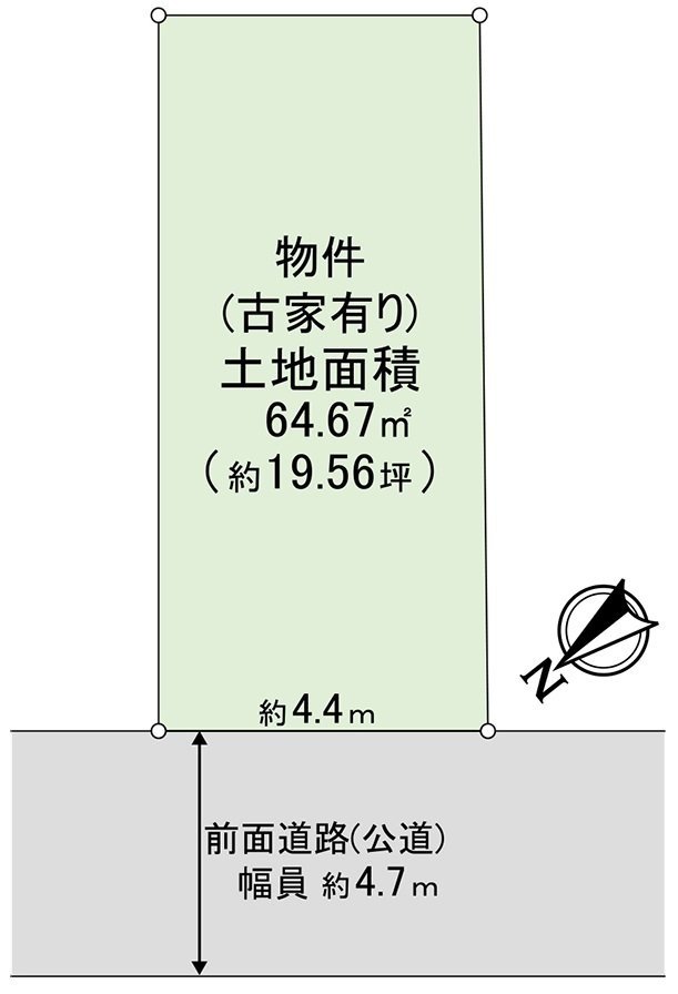 土地面积64.67平米(约19.56坪)
