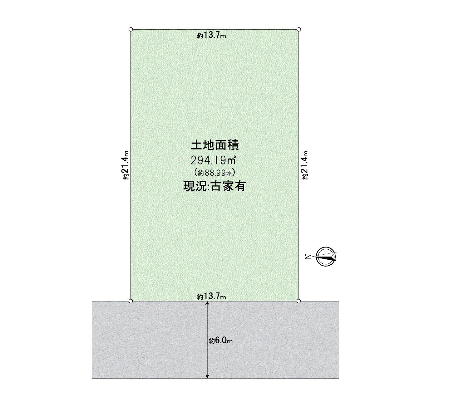 土地面積約88.99坪(294.19平方公尺)