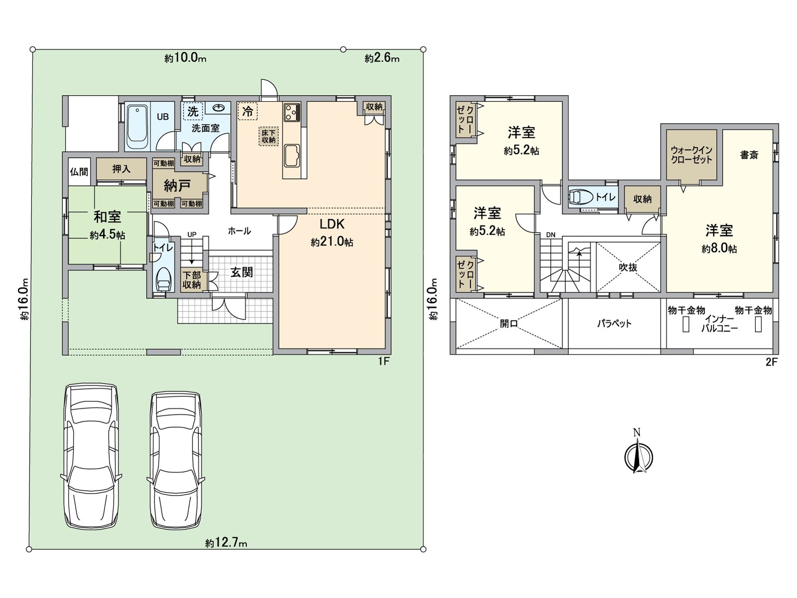 Total floor area about 35.69 tsubo (118 square meters), Plan of 4LDK