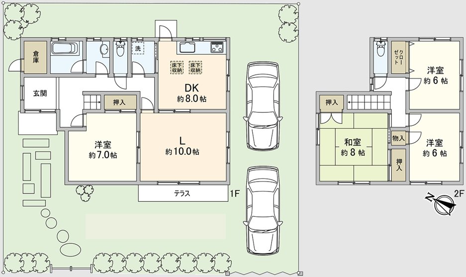 For two 4LDK+ parking space (Depending on car type)