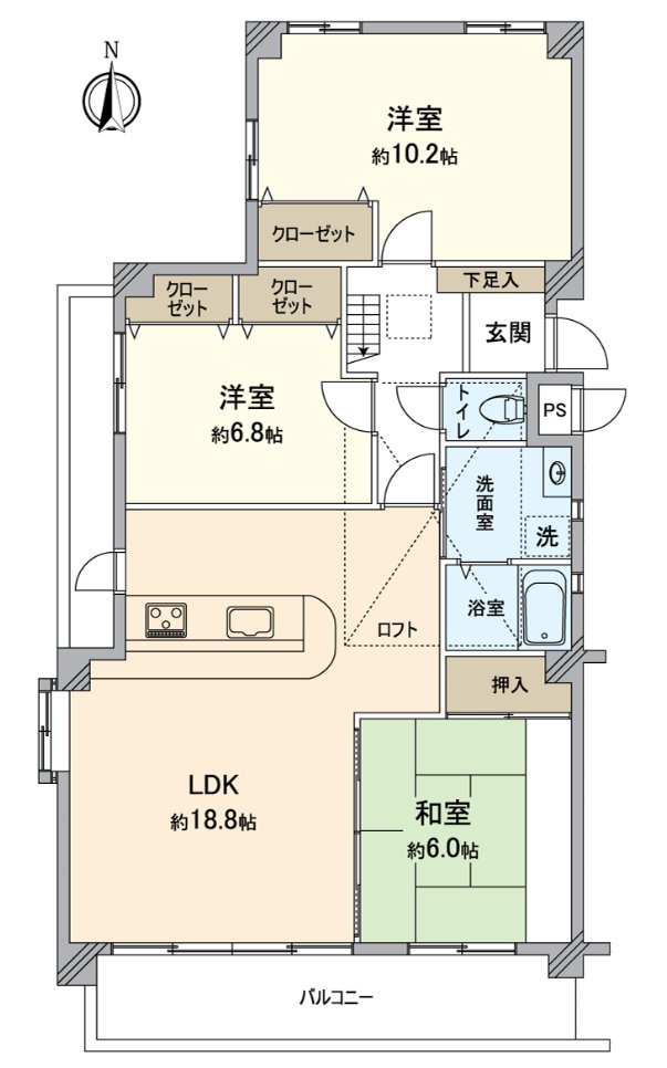 It is the Plan of the 3LDK+ loft