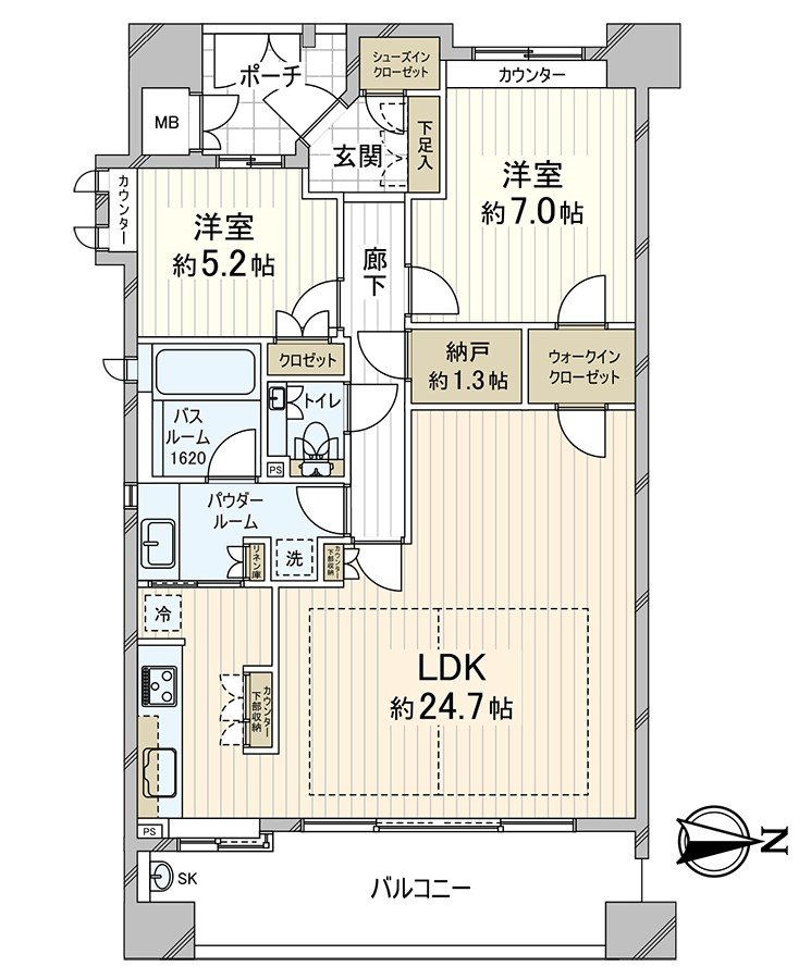 作为实际使用面积87.66平米(约26.51坪)东南采光房(东、南)