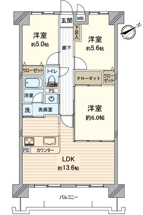 變成3LDK的間取。