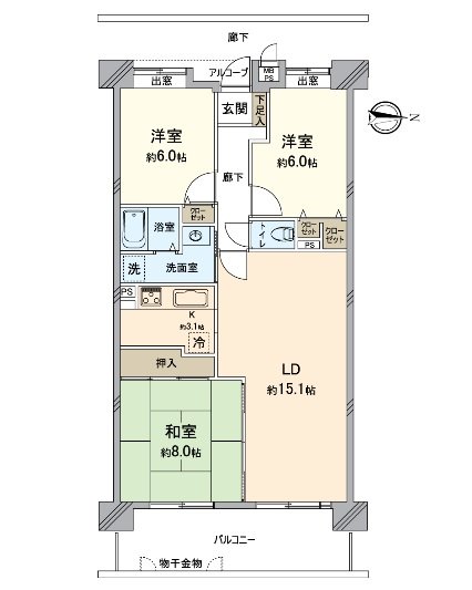 It is Plan of the convenient 3LDK!