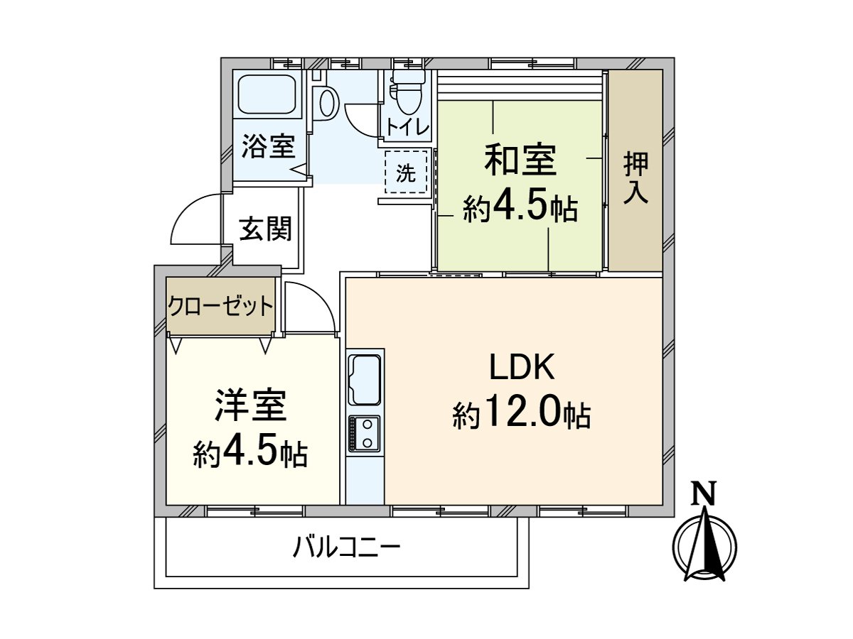 A 2nd floor part of 5 stories above the ground, Plan of Facing South 2LDK. It is reform Complete finished in July, 2024.