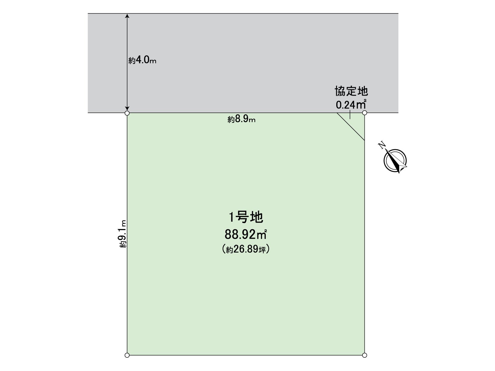 土地面积88.92平米(约26.89坪)