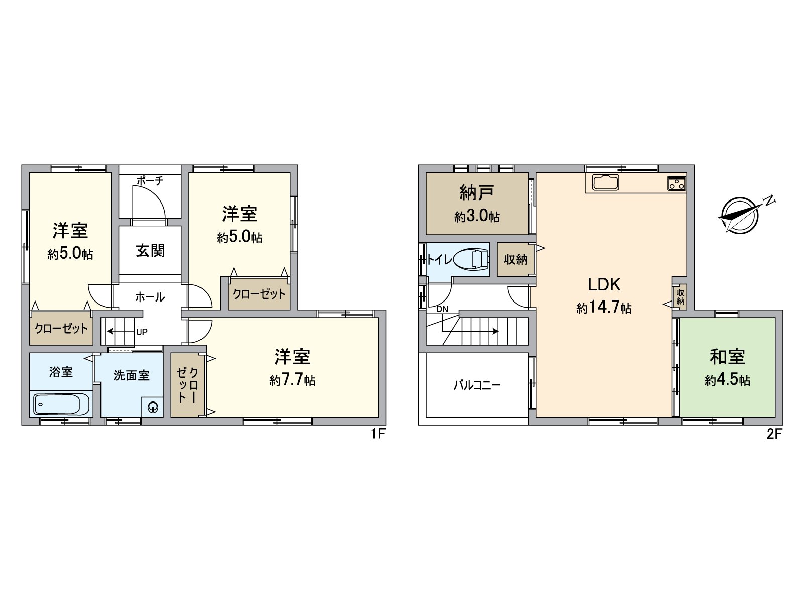 是4SLDK的房型，2楼客厅。