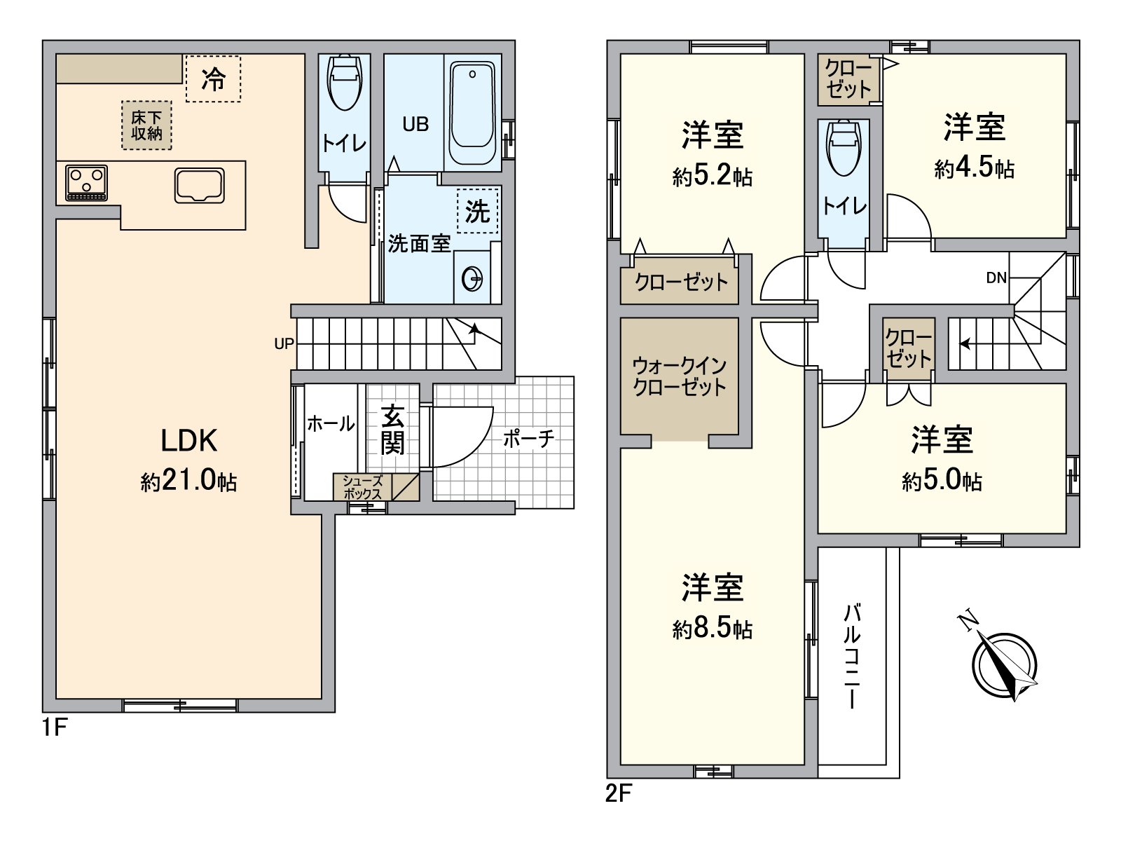4LDK的房型。1台停車可以(有出自車型的限制)