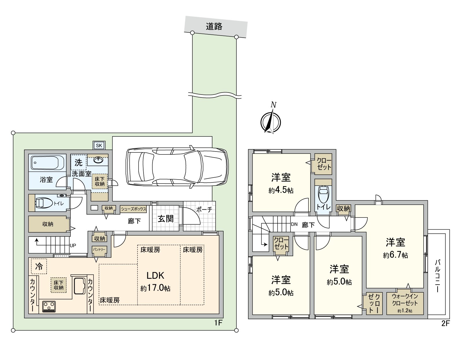 4LDK, total floor area: 101.68 square meters (about 30.75 tsubo)