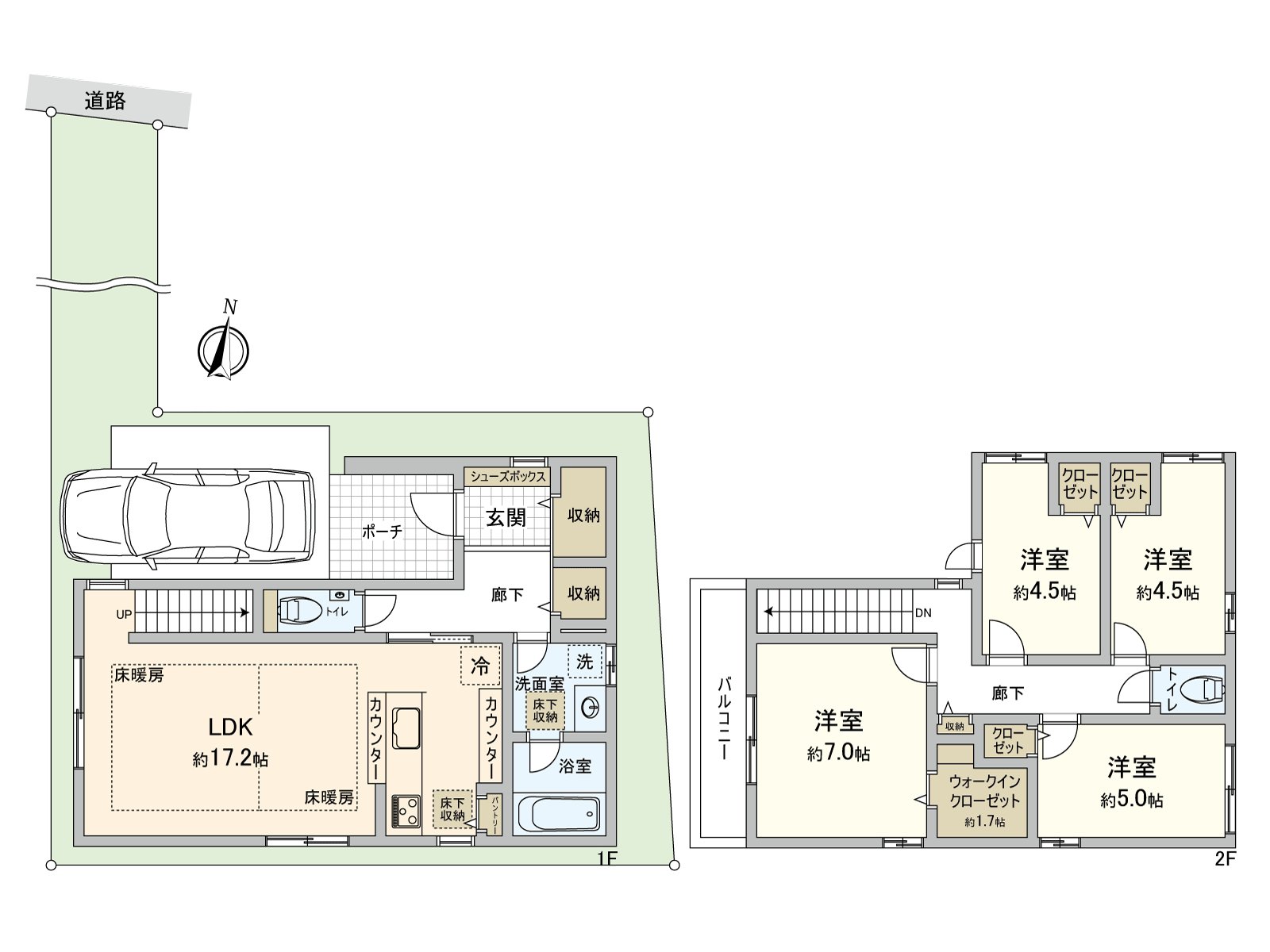 4LDK, total floor area: 105.16 square meters (about 31.81 tsubo)