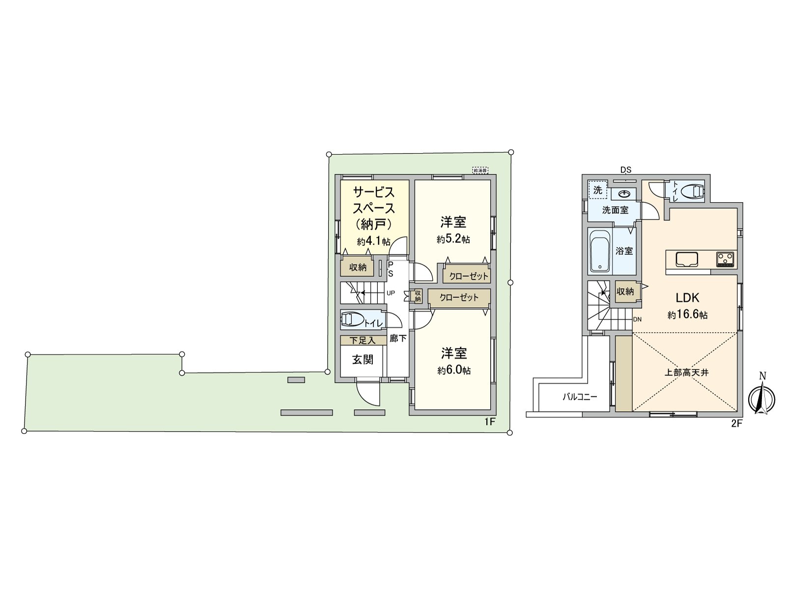 Plan: 2SLDK total floor area: 84.11 square meters