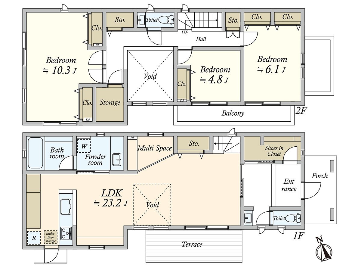 リビングに吹き抜けのある間取り