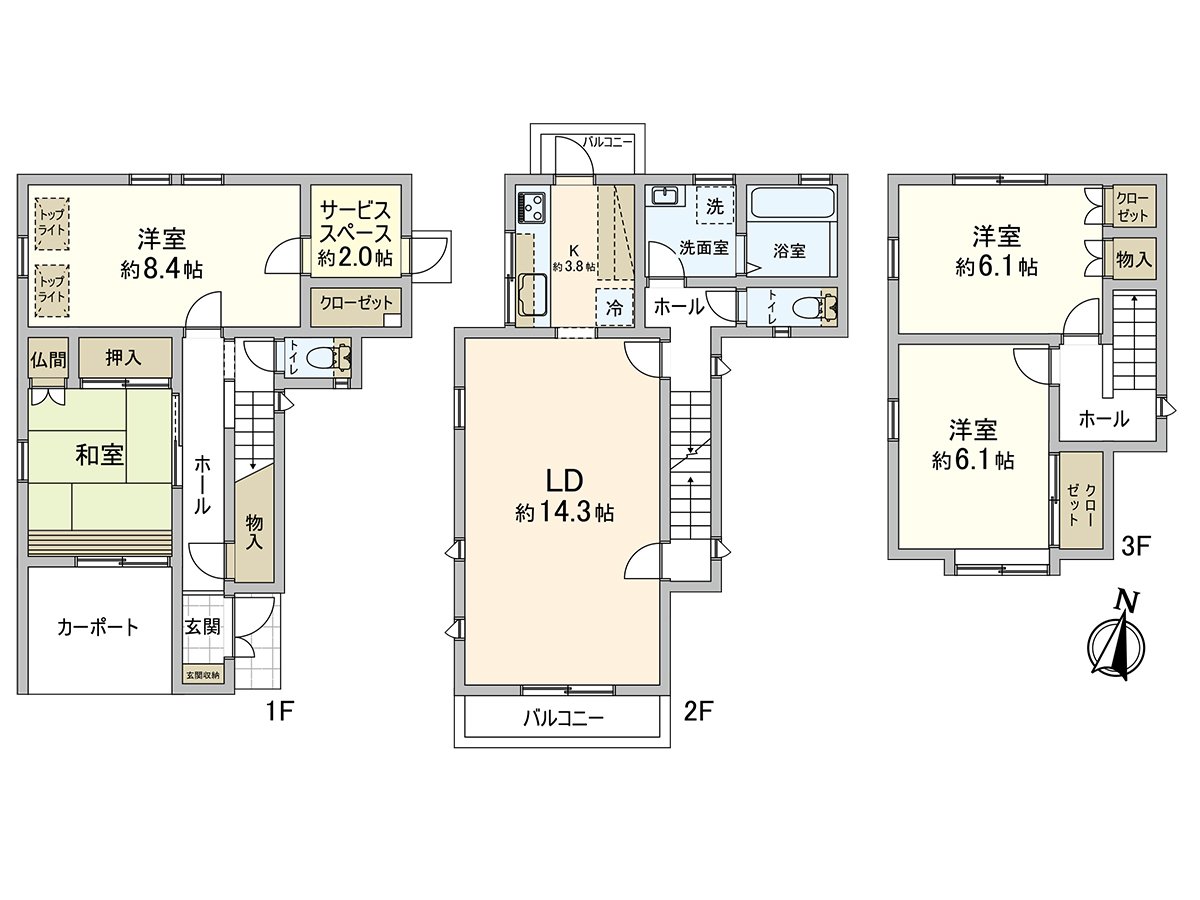 有4LDK+非居室汽车空白