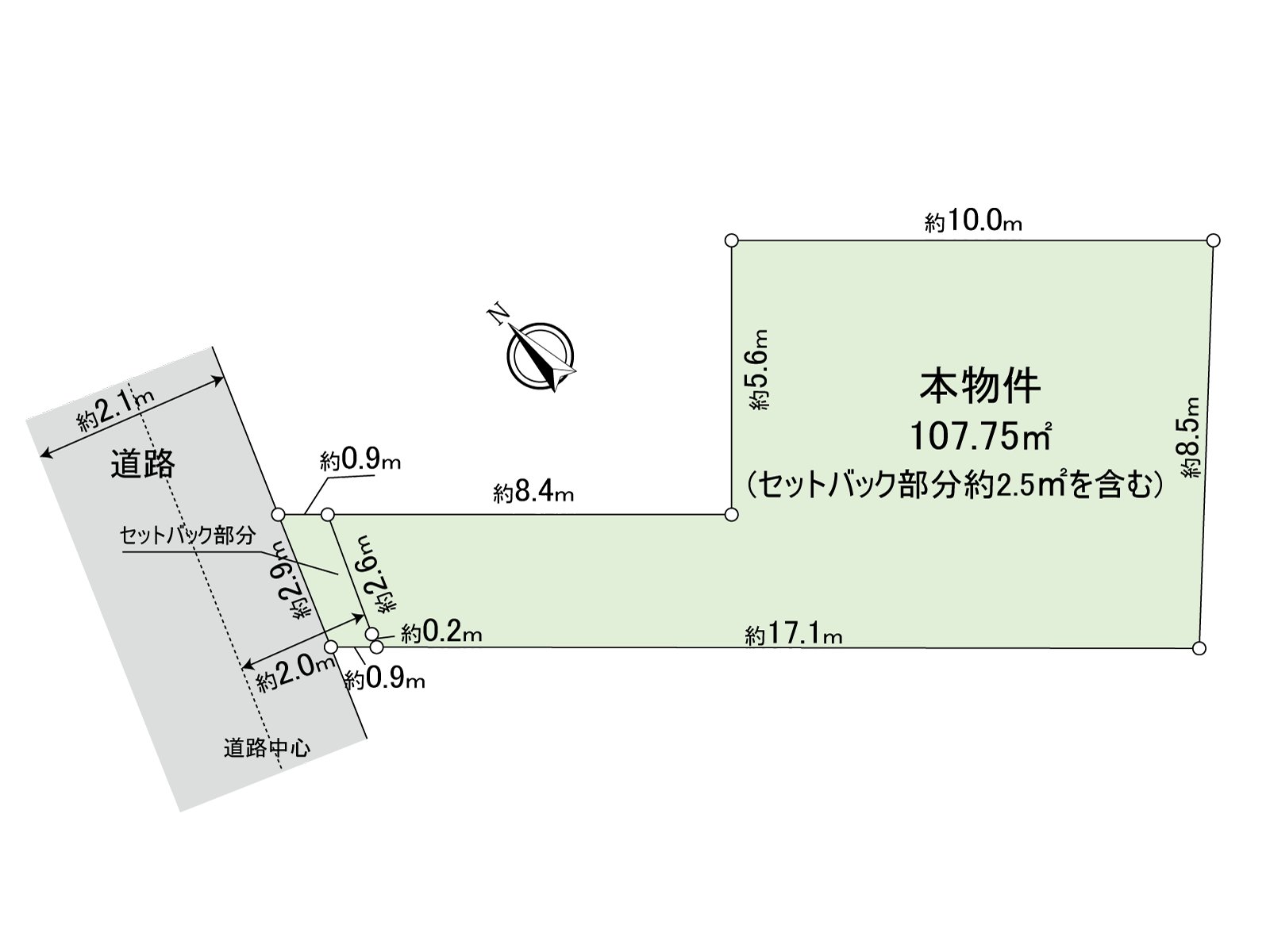 Division figure (32.59 tsubo) ※I include a setback part