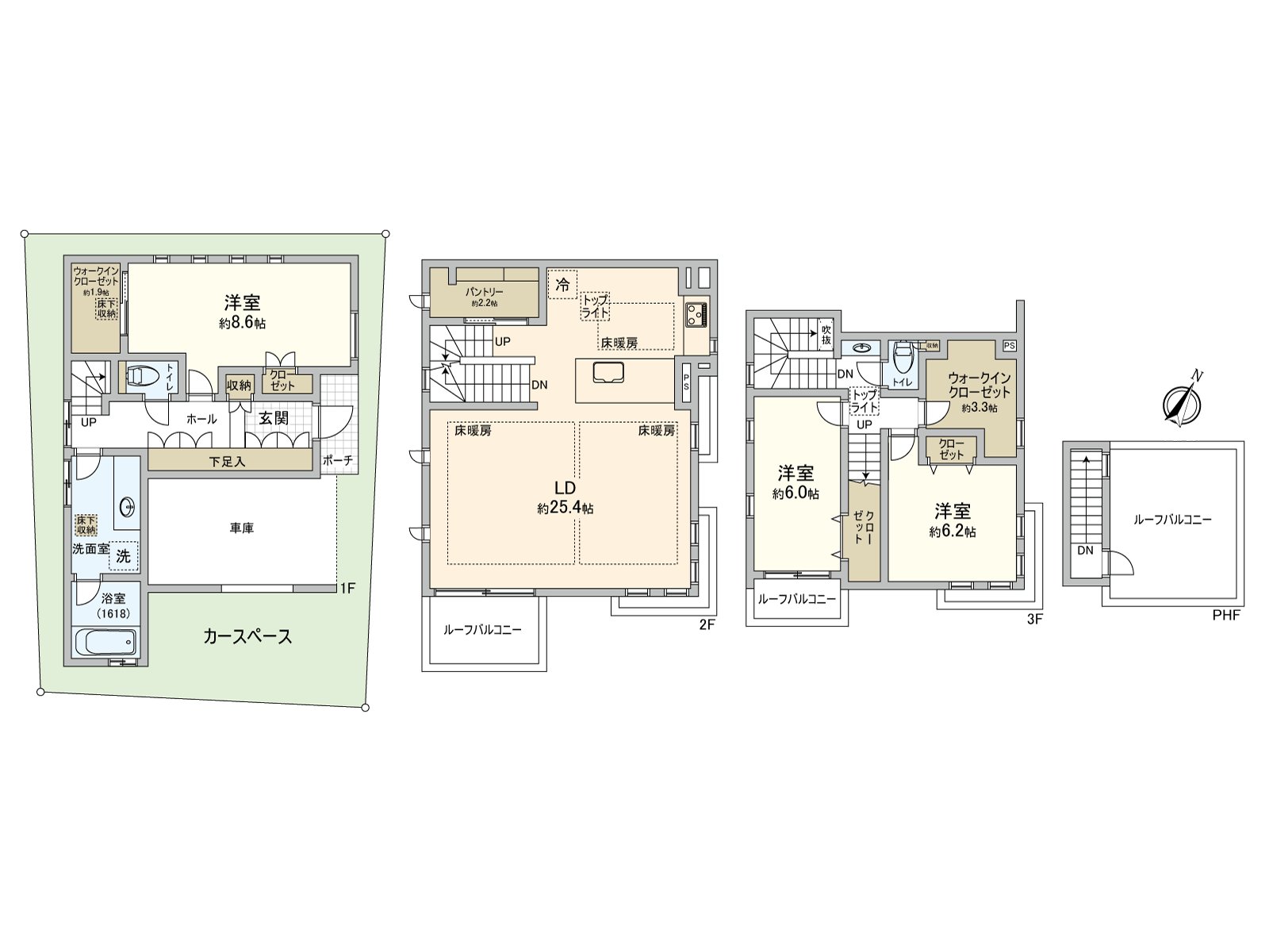 Itopia家株式會社施工，建築面積128.7平方公尺，3LDK