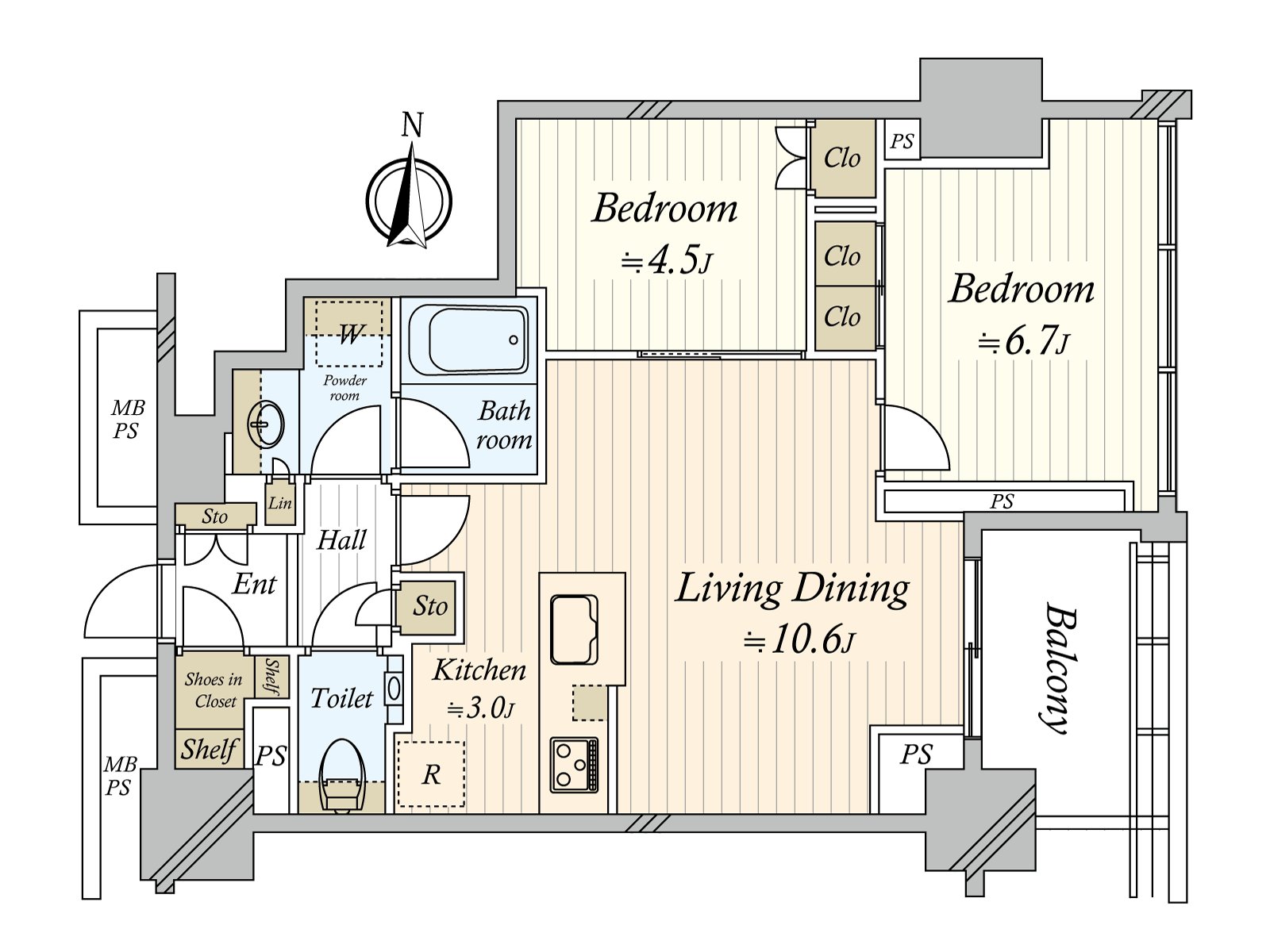 是東面的開口部廣泛地位於主要街道和反對的明亮地安靜的房間。