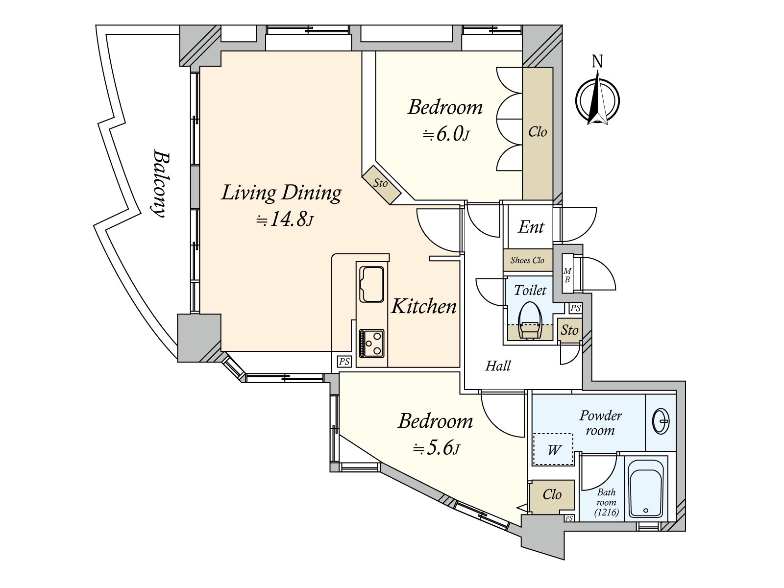 The living ･ dining facing the Terrace is convenient brightly. Because there is a window in bathroom, I can ventilate it and am convenient