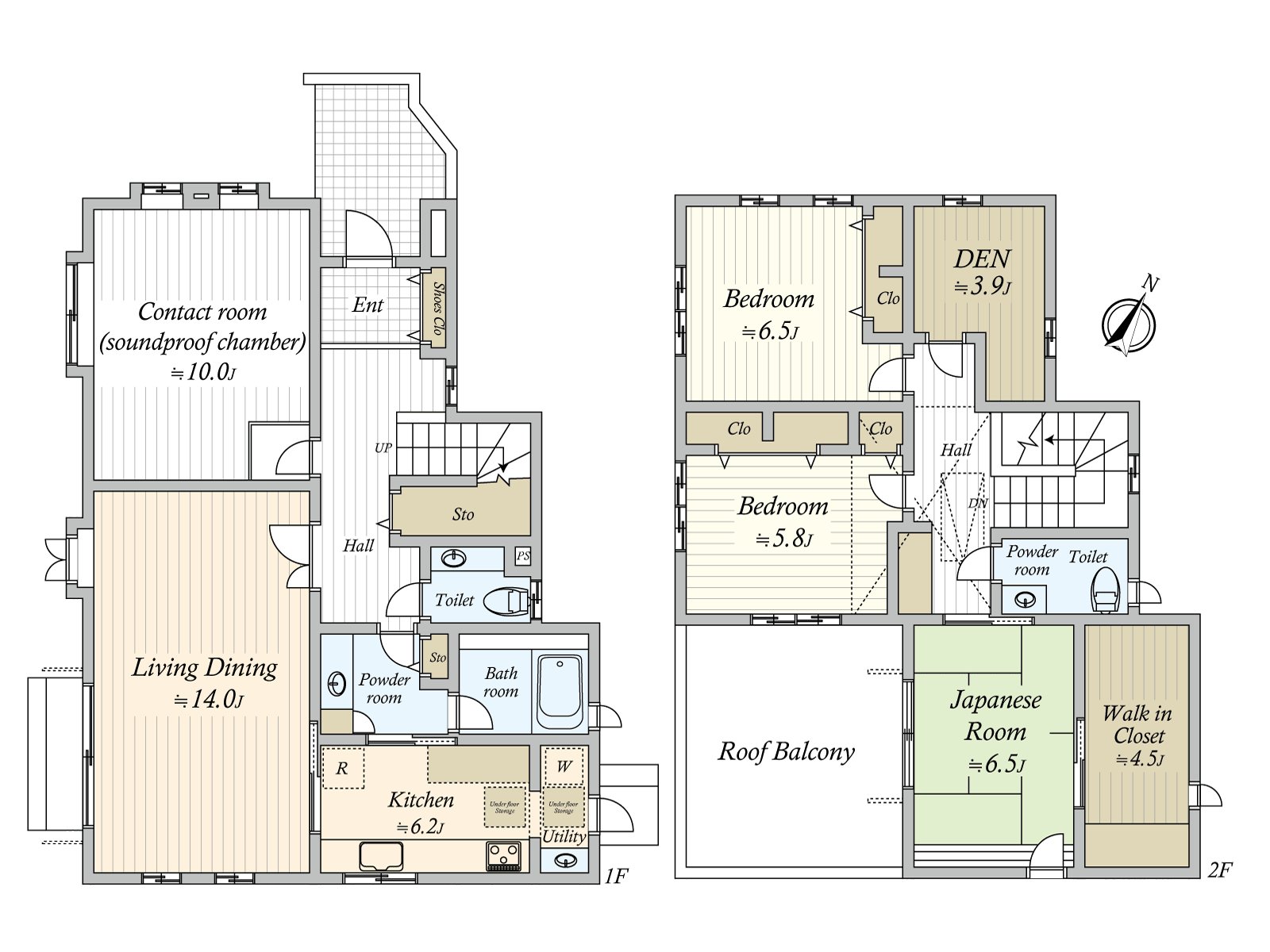 It is the house where the abundant storing including the walk-in closet is established. A restroom ･ washing face room is two, and a life line of flow is smooth.