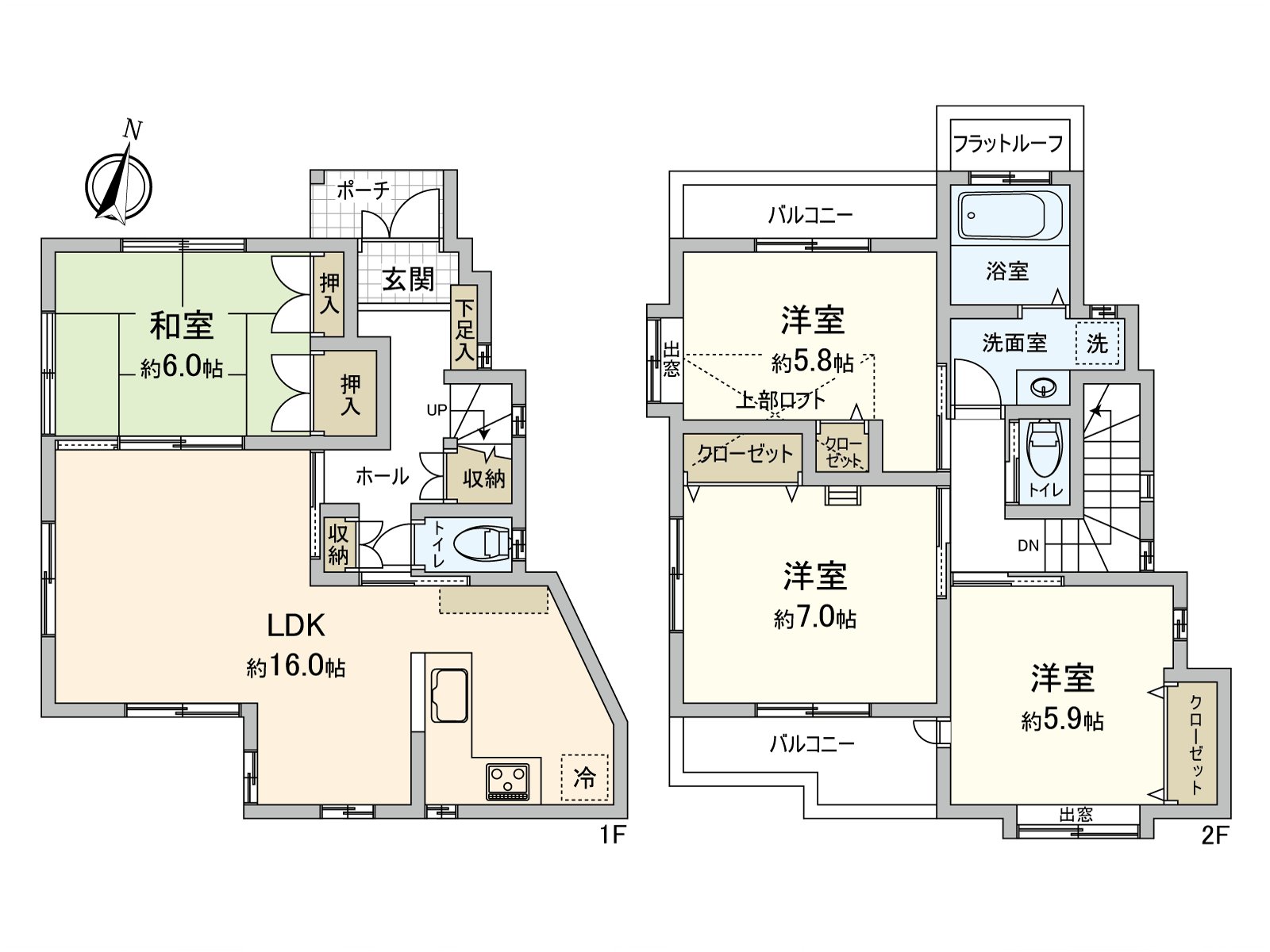 It is a house having good ventilation per positive that lighting is secured two all rooms or more. Two terrace is established.
