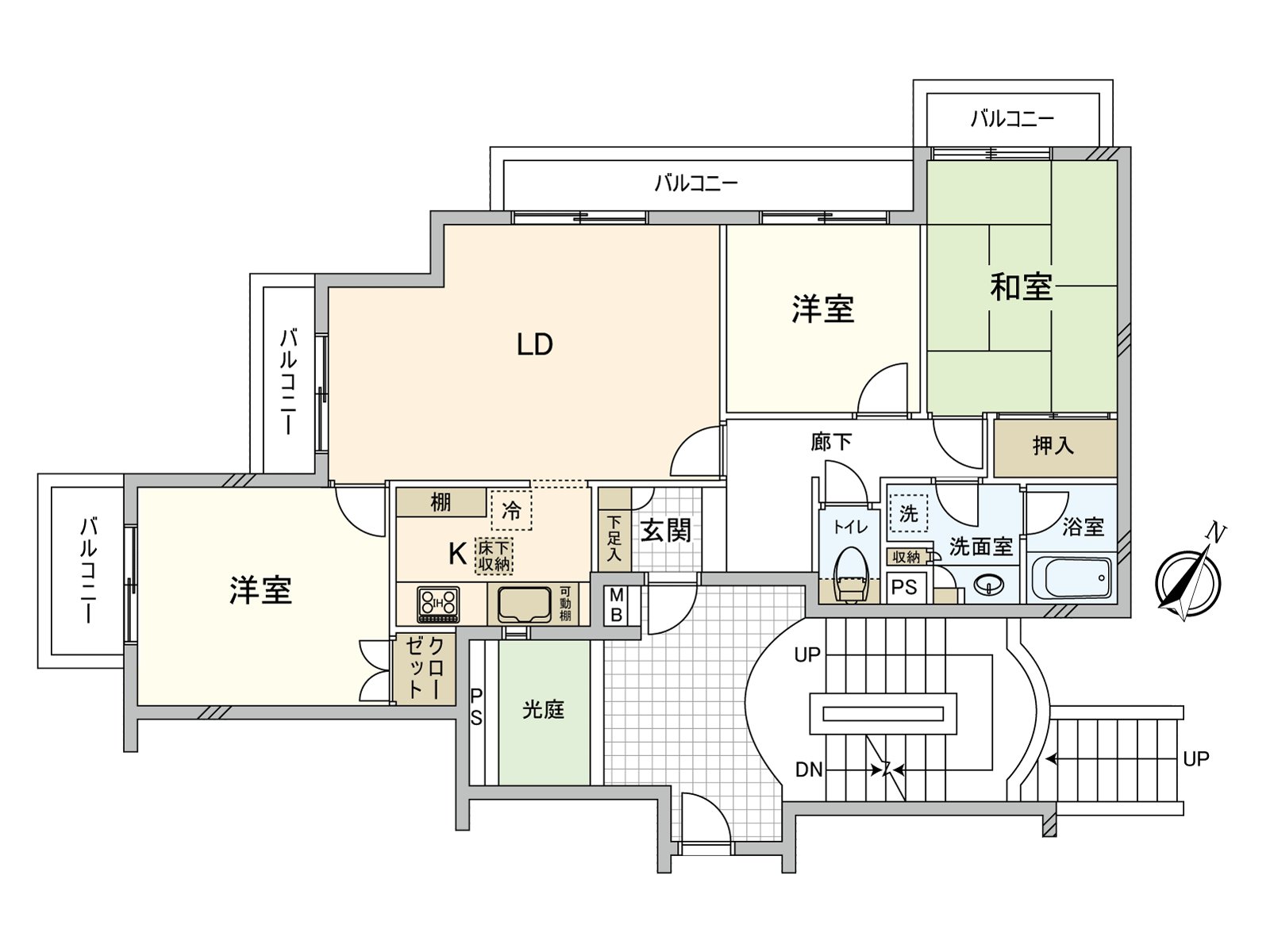 It is opening-like corner unit with two Terrace. All rooms is faced with Terrace, and an authority of ･ style per positive is good. For the start of shooting type that is hard to show the living room, it is the design that is easy to secure privacy.
