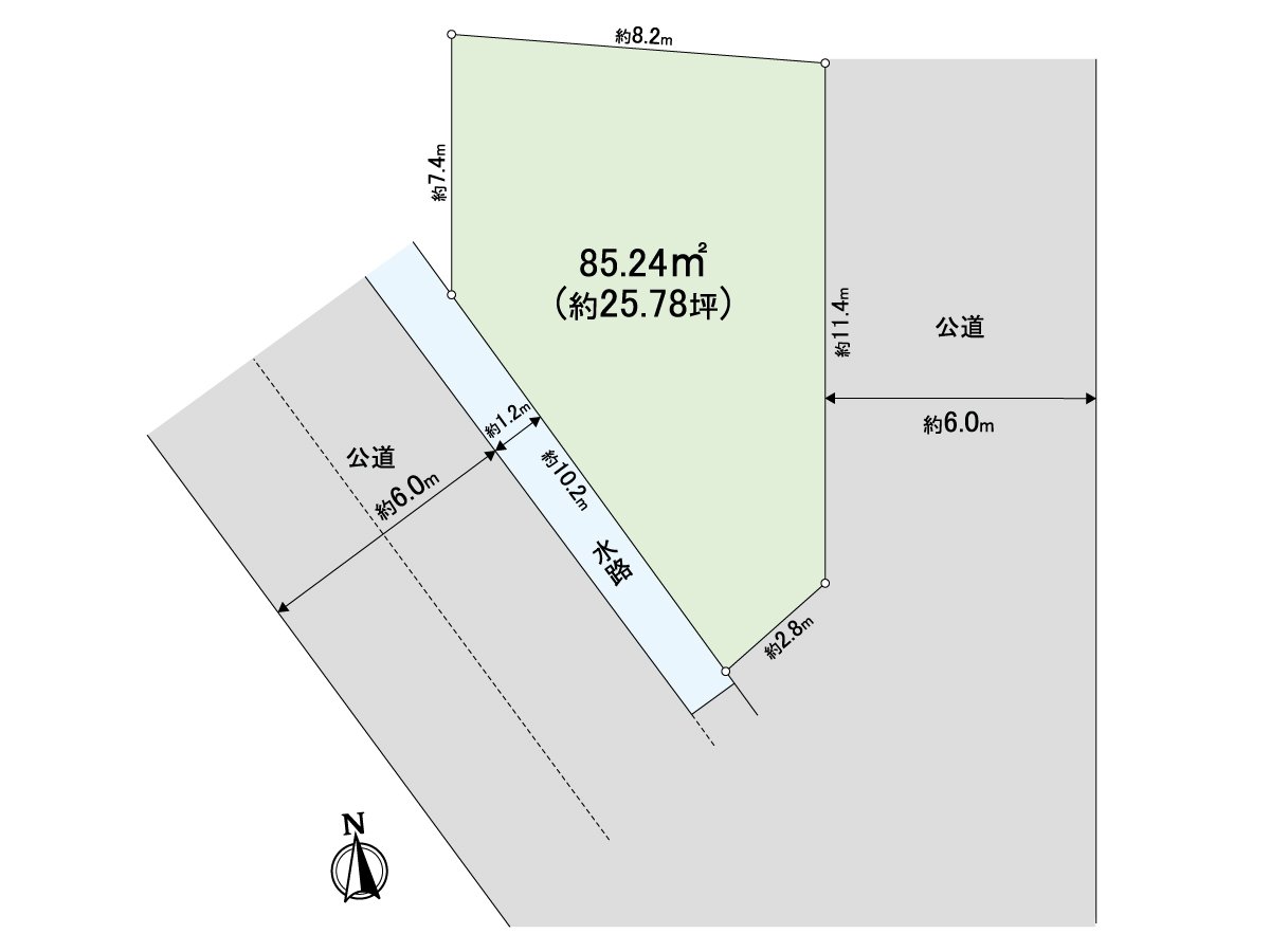 [户型平面图]土地面积85.24平米(约25.78坪)