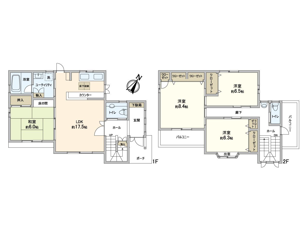 [floor plan] As there are living and the place equipped with a water supply on a 1st part about six quires of all rooms or more in a certain 4LDK, it is the Layout which I live and am easy to do.