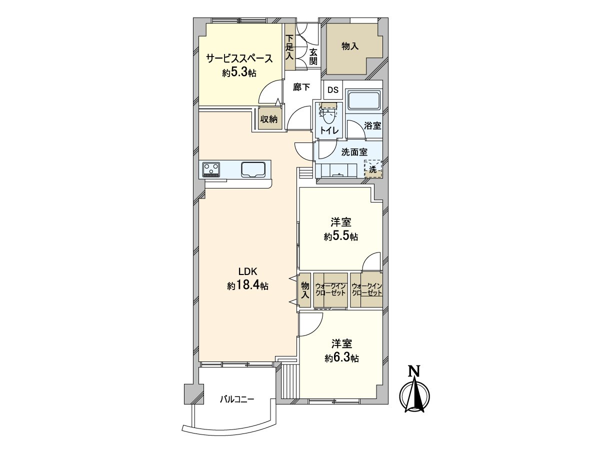 Exclusive area: 81.09 square meters of 2SLDK