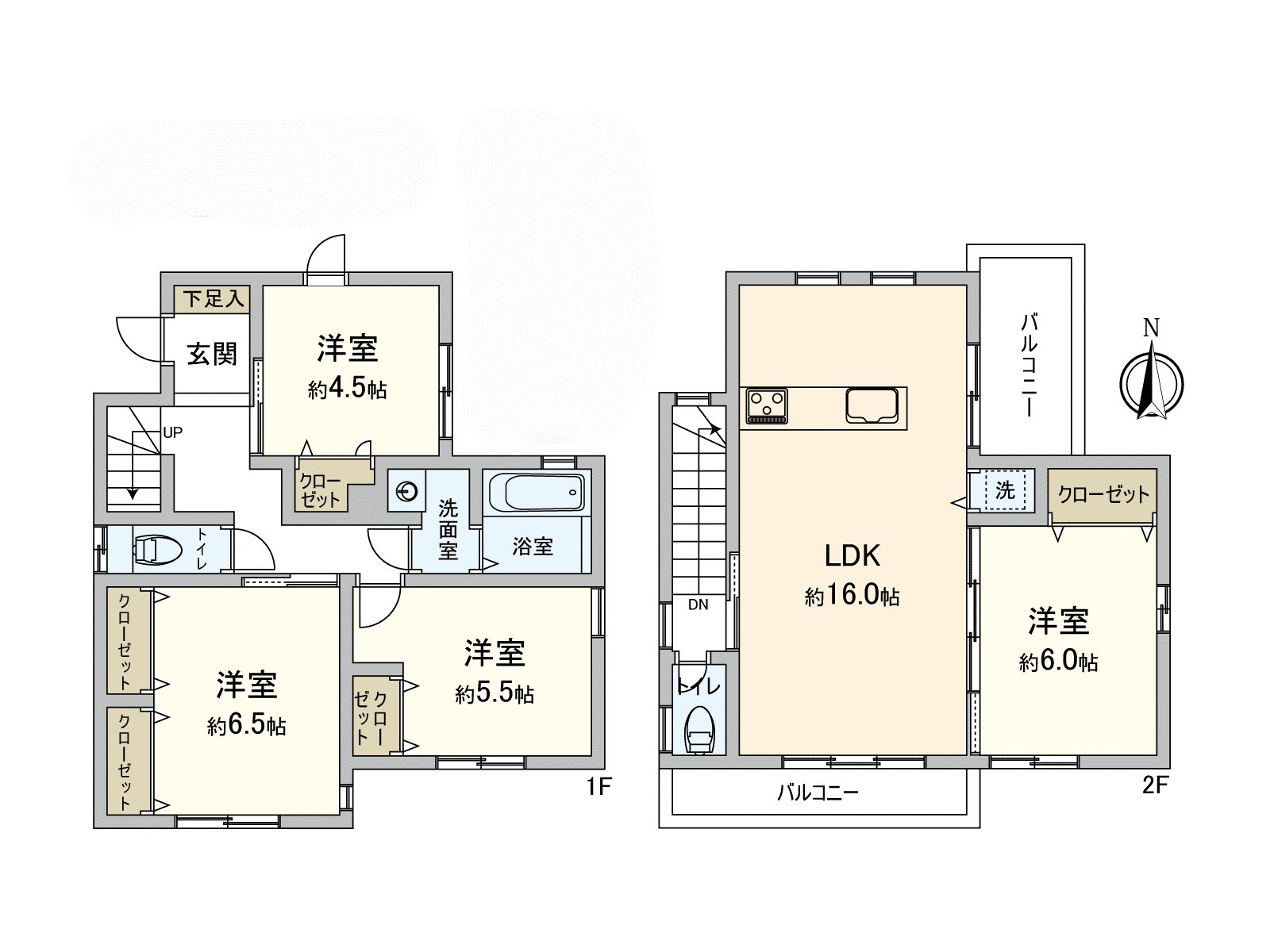 約16.0張塌塌米能舒適地舒暢的LDK有電動鐵卷門。為洗衣機堆放處在2樓是陽台，并且不被找到，下去，做樓梯而能曬洗的衣物。