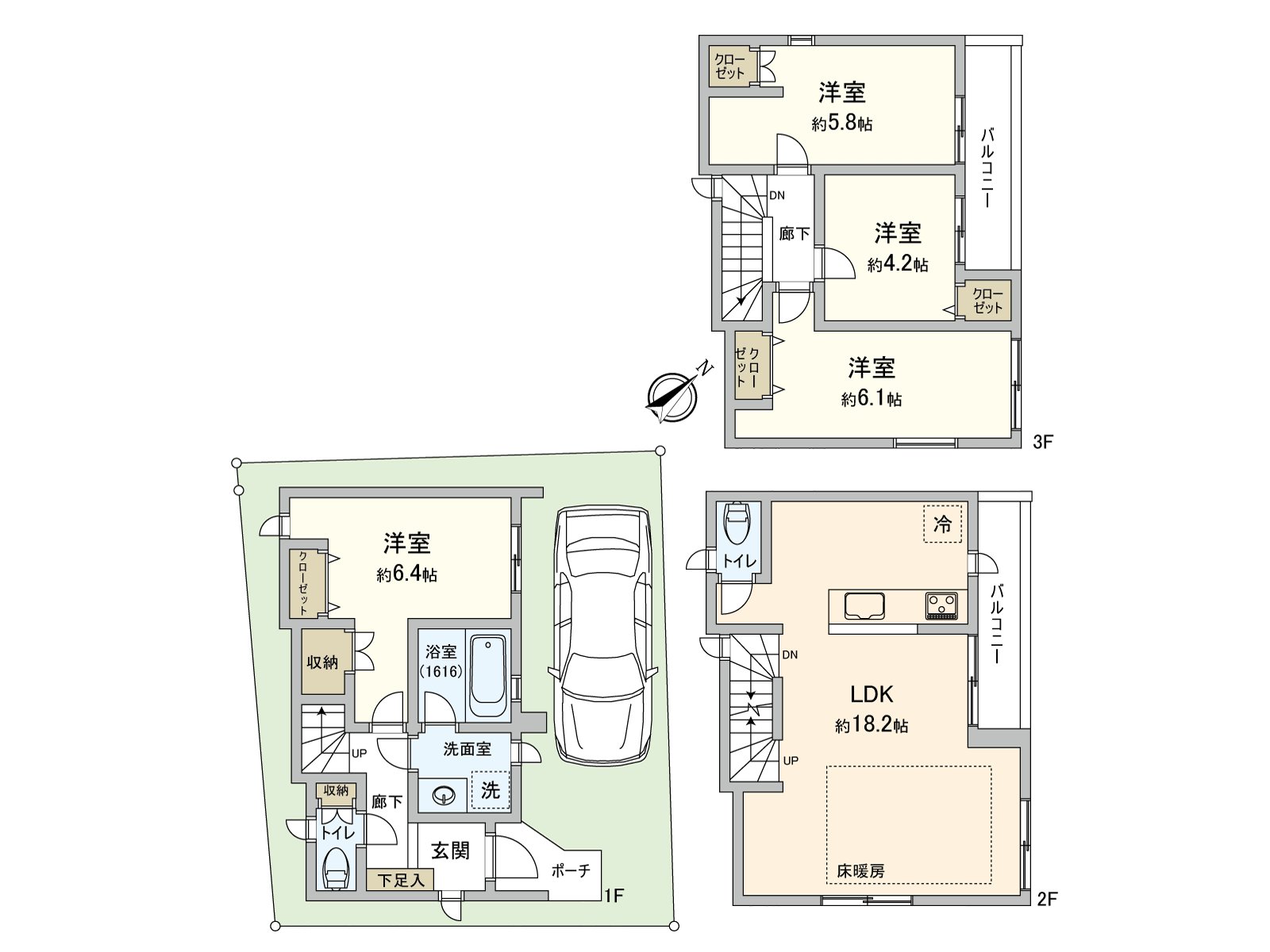Each Western-style room is provided with storing and can keep house space clearly. It is privacy-related high 2nd floor LDK. LDK two let you go through, and they have good ･ style per positive for lighting.
