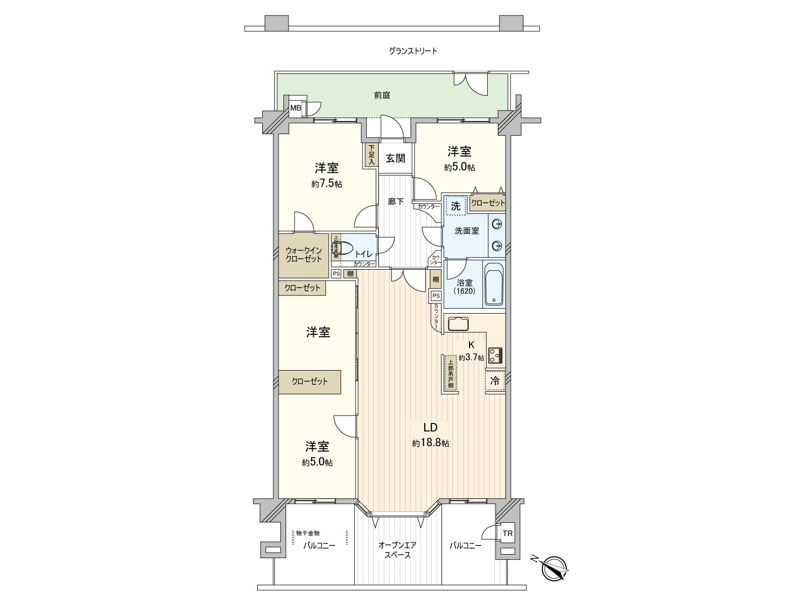 Extensive front yard and terrace are established dwelling units. The abundant storing including the walk-in closet is established. The opening is for Southwest.