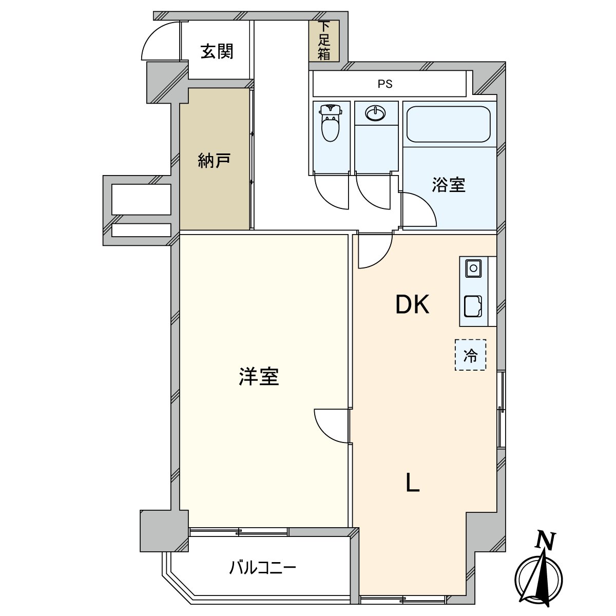 The corner unit which LDK is Facing South two lighting, and the ventilation per positive has good. It is hard to show an indoor state from the entrance and is a design considered in privacy.