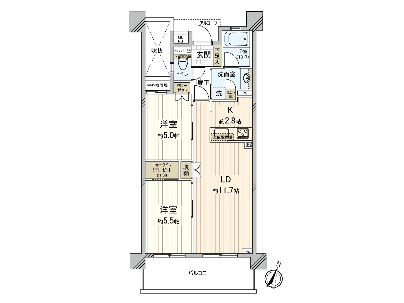 因為可以出入所以各西式房間的與家族的交流容易從LDK增加。有全居室收納。
