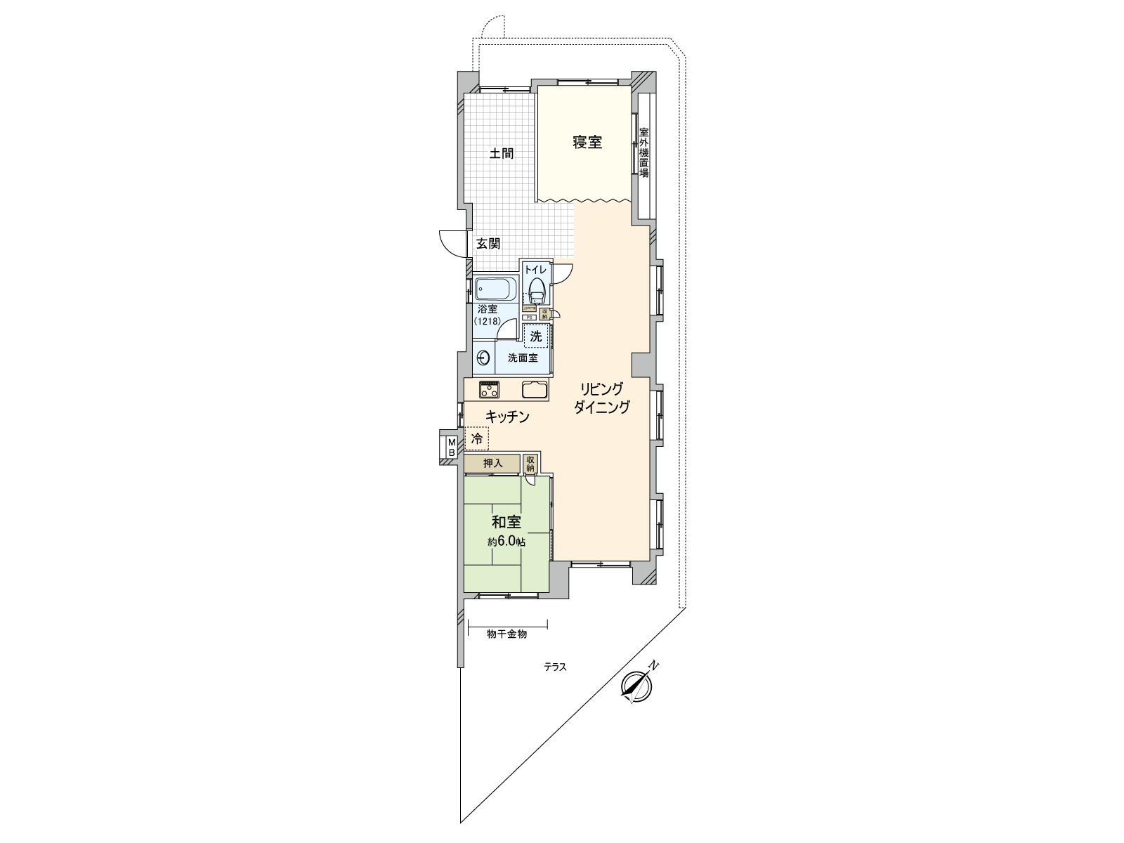LDK three are the bright house space that lighting, sunlight pour. It is adjacent with about 6.0 quires of Japanese-style rooms, and on earth the use is possible if I leave units open. A housework line of flow that a place equipped with a water supply was gathered near the kitchen is good Plan.