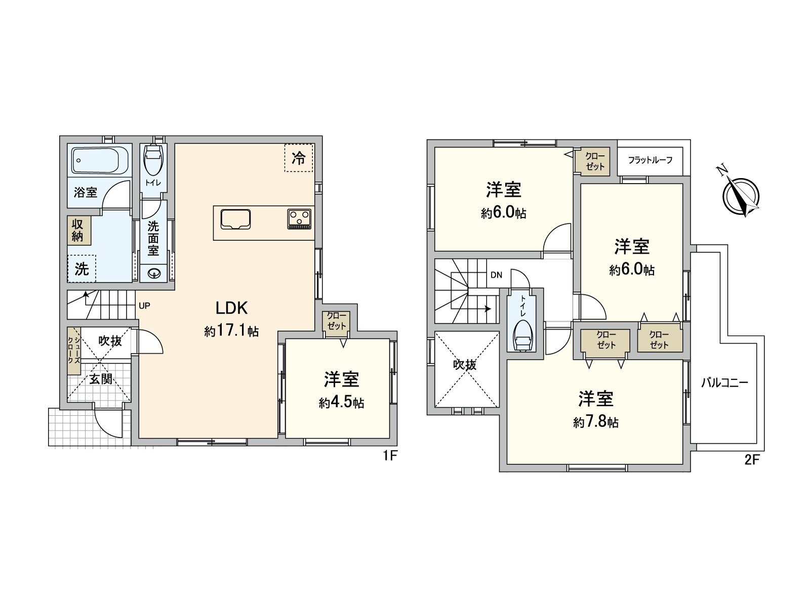 存储空间被在全居室设立的4LDK新房独栋住宅