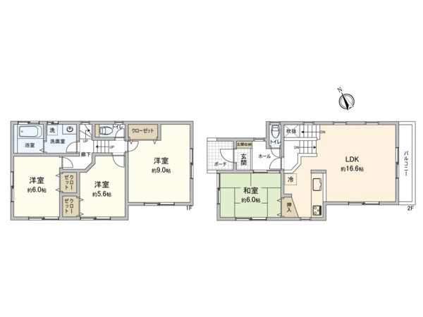 作為在閒靜的住宅區佇立的光照良好度的4LDK透天房